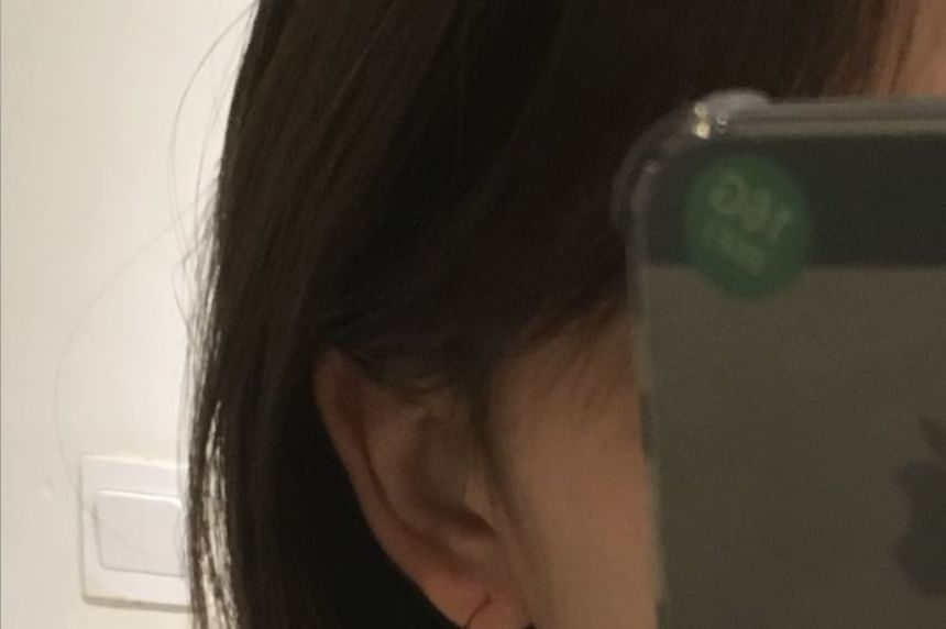 Hoop Earring Faux Open Drop Pearl