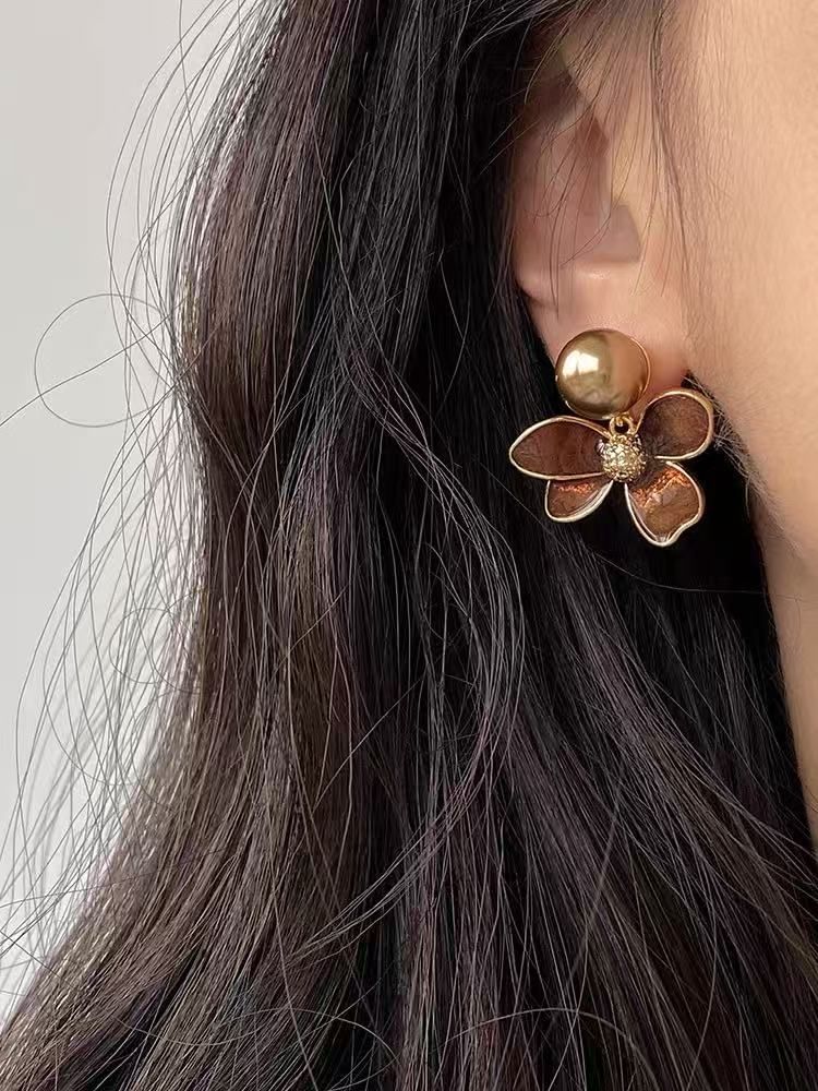 Glaze Earring Flower Drop