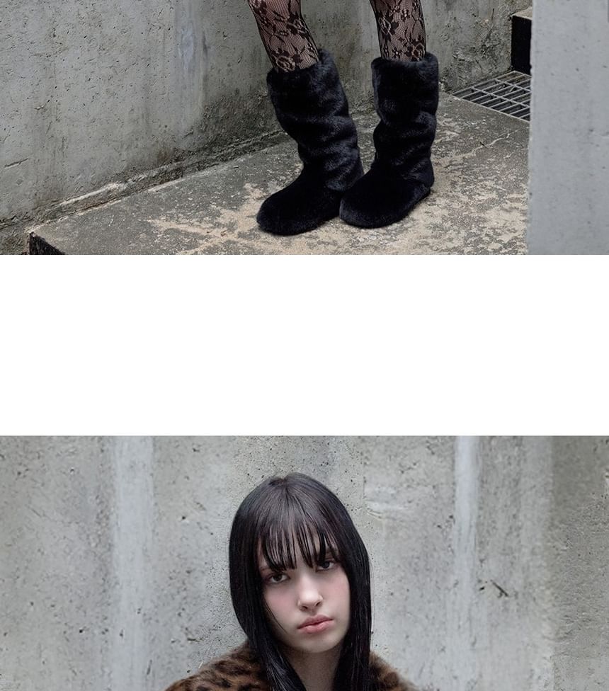 Leopard Eco-Fur Jacket (Brown)