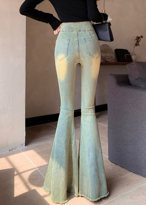 Modern Blue High Waist Denim Bell-bottom Trousers Spring YP019