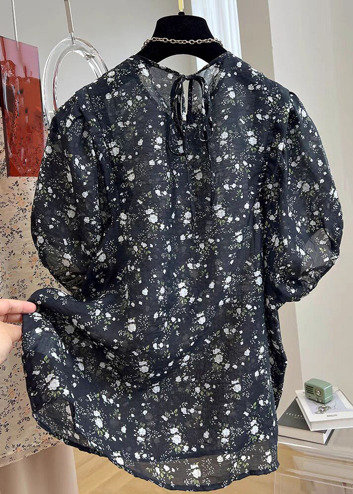 Print Cotton Black New Shirt Summer Button