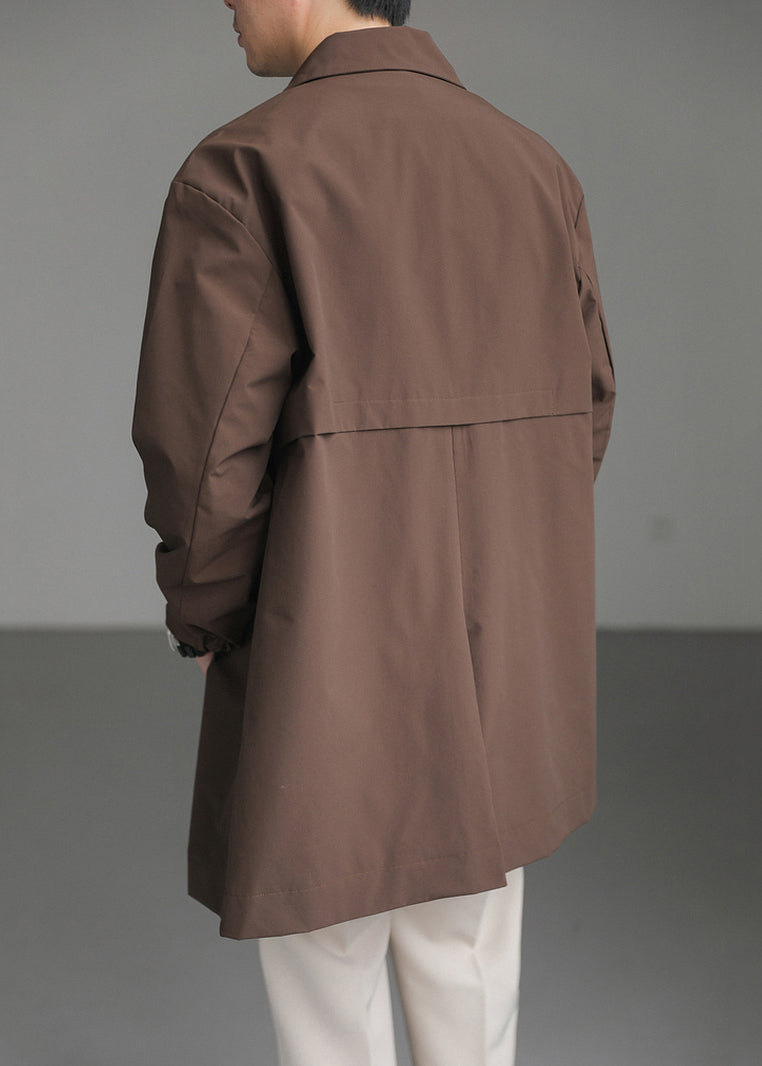 New Coffee Peter Pan Collar Button Cotton Mens Coats Spring YQ007