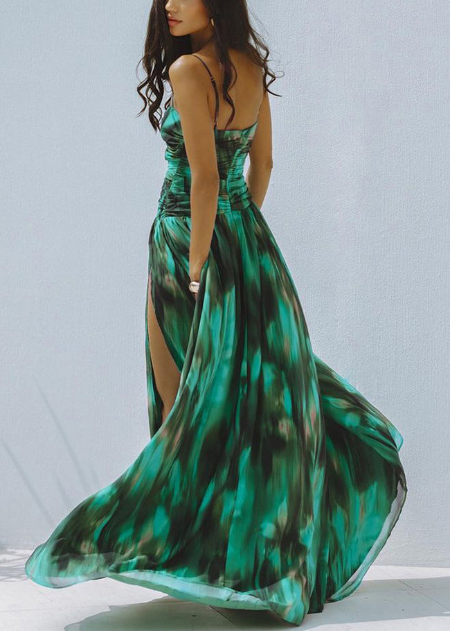 Neck Skirts Lingerie Maxi And Slash Set Green New Bodysuit