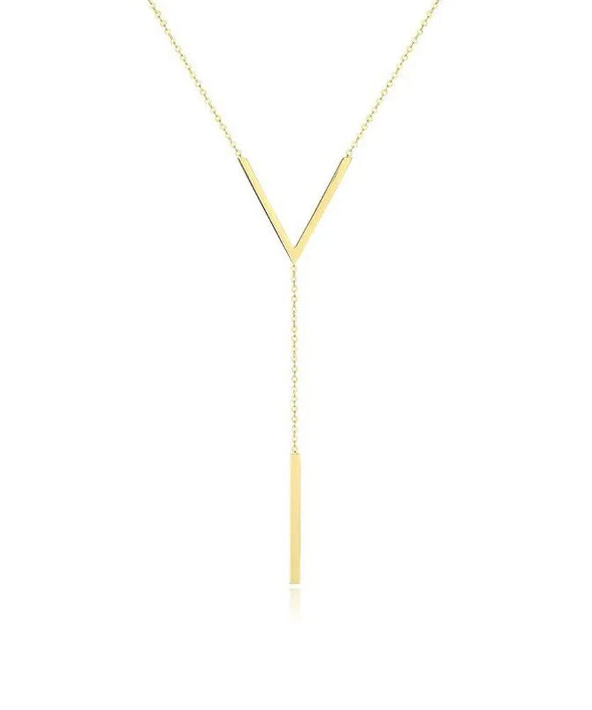 V-Shaped New Gold Clavicle Colour Chain Long Neckla Sexy