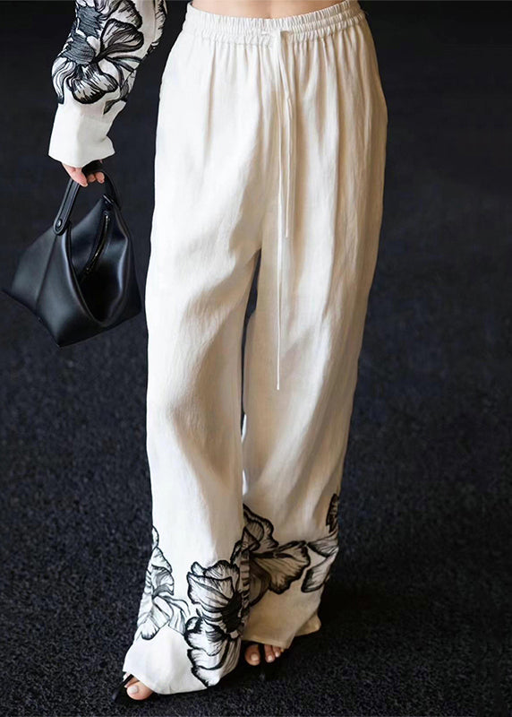 Pan Print Fall Collar White Peter Linen Piece Set Two New