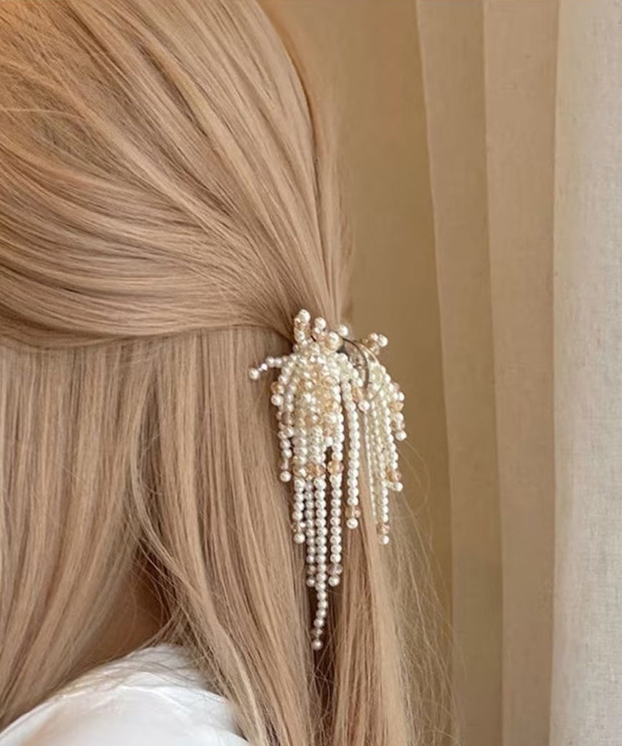 Novelty Champagne Tassel Alloy Hairpin Beads Crystal