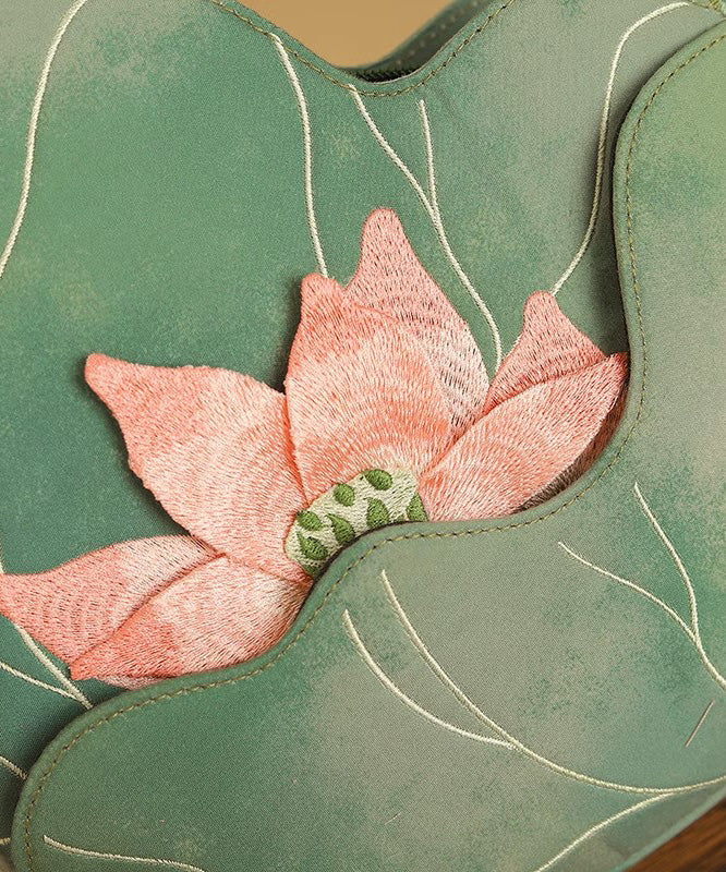 Design Embroidered Lotus CrossBody Green Bag Original