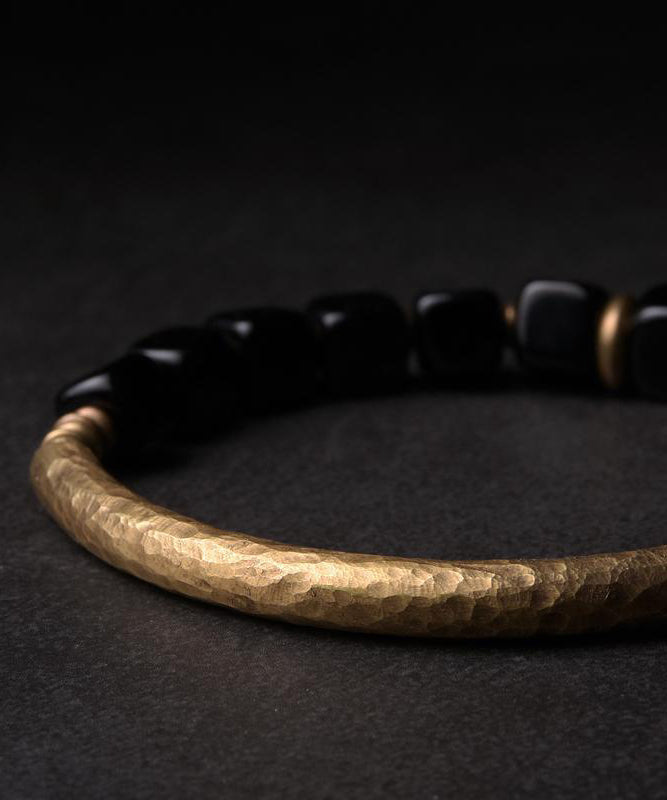 Obsidian Copper Retro Bracelet Gold