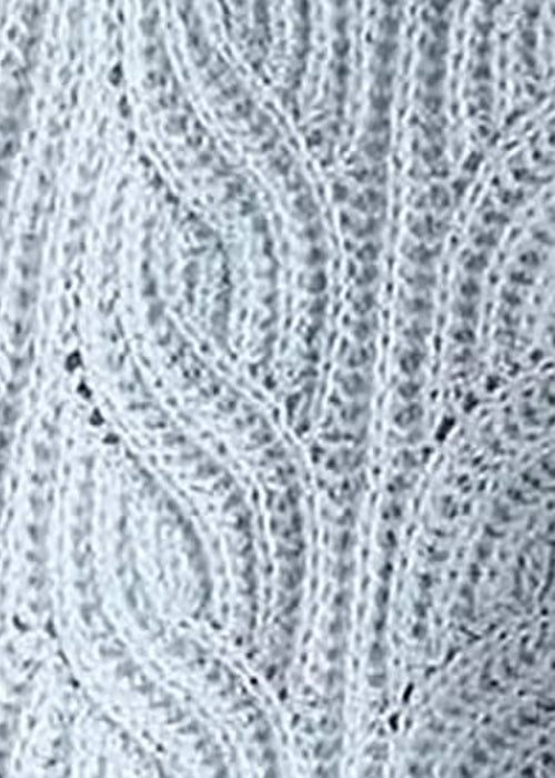 Simple Blue Turtleneck Hollow Out Knit Sweaters Spring YW018