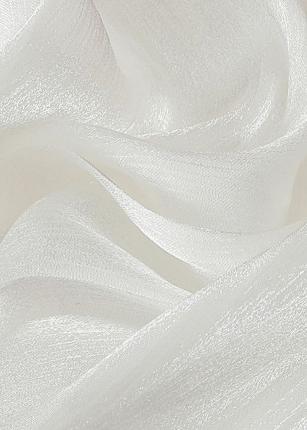 Simple Wrinkled Skirt Summer Solid Chiffon White