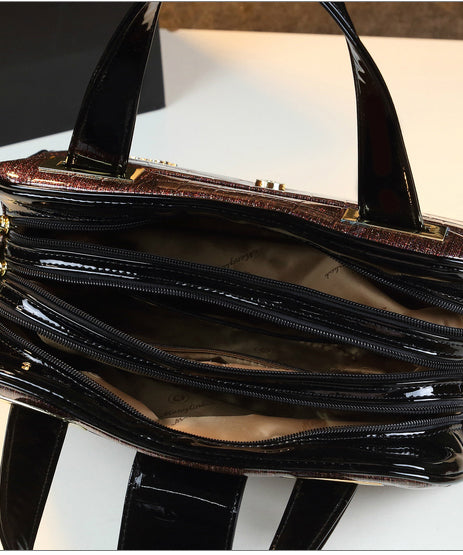 Style Gradient Color Solid Durable Faux Leather Tote Handbag YX002