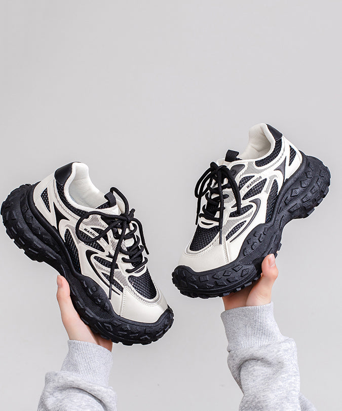 Breathable Sport Mesh Splicing Stylish Platform Blue Lace Up