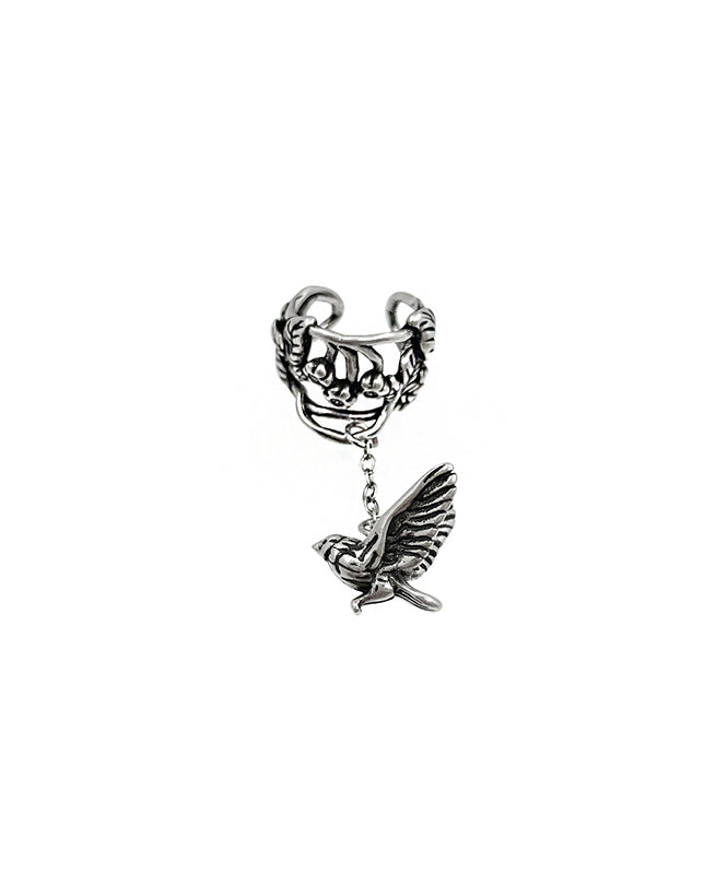 Leaf Flying Sterling Silk Drop Floral Vintage Silver Tassel Bird