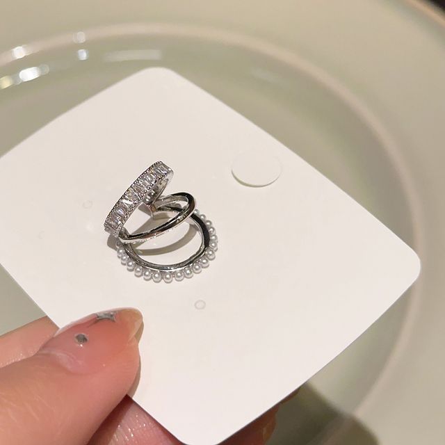 Rhinestone Ear Cuff Layered