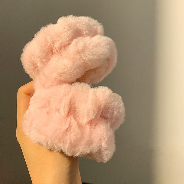 Chenille Peach / Hair Wrist Tie Band Headband