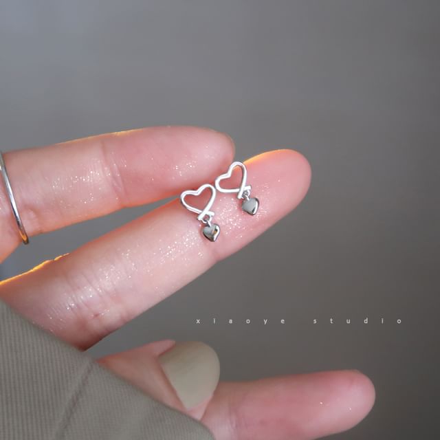 Earring Sterling Silver Heart Drop