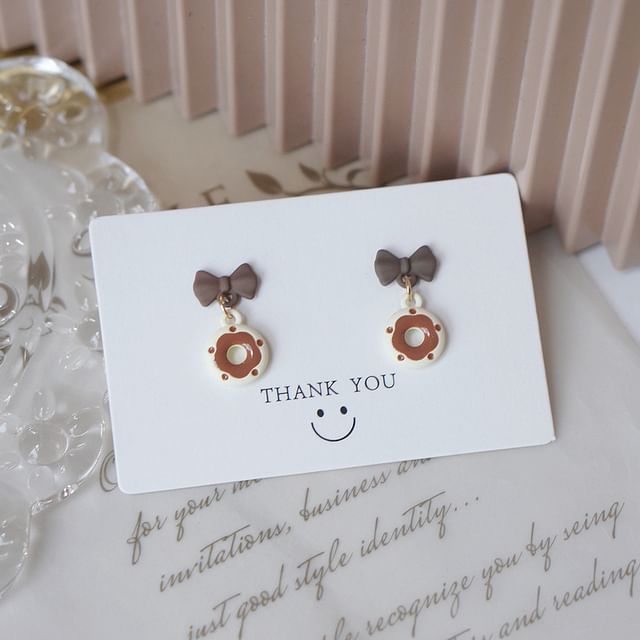 Donut Cheese Drop Earring / Alloy