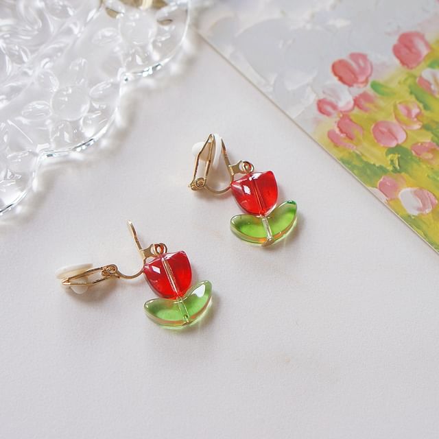 Drop Tulip Alloy Earring
