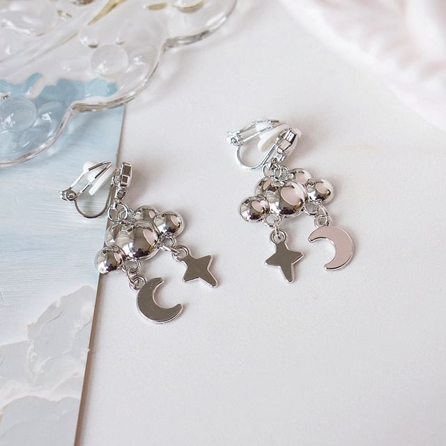 Star Alloy Dangle Earring Cloud Moon