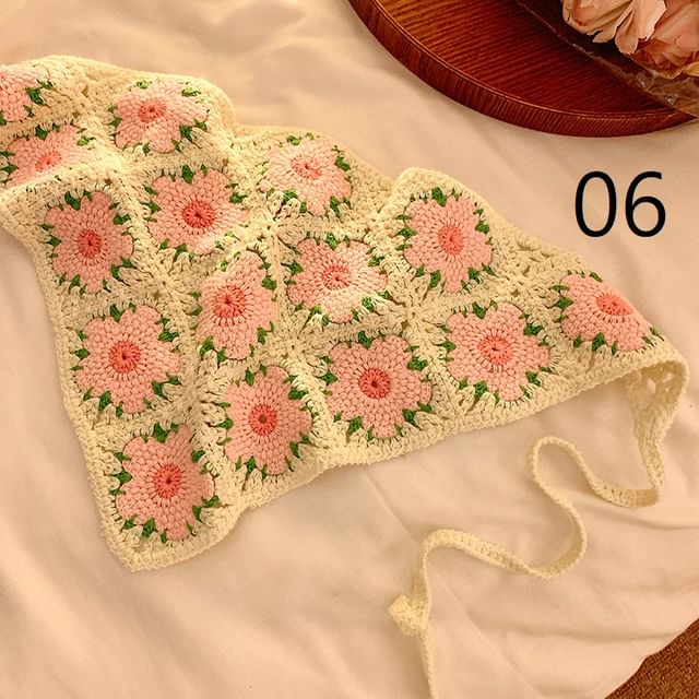 Lace Crochet Scarf Floral