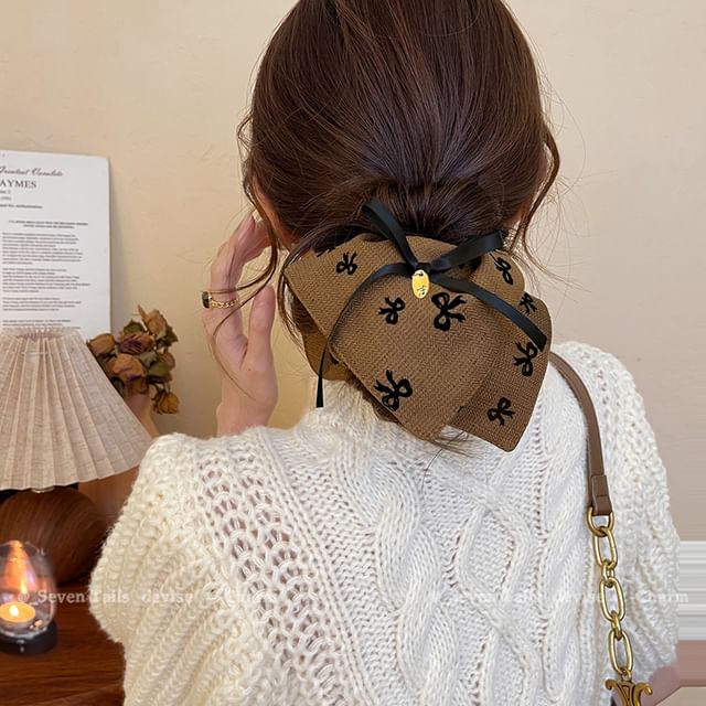 Hair Scrunchie Print Bow