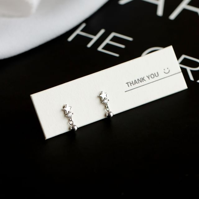 Sterling Earring Huggie S925 Silver Star Cuff / Ear