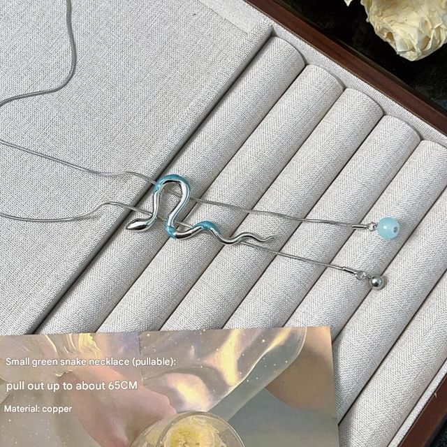 Lariat Alloy Snake Necklace Pendant