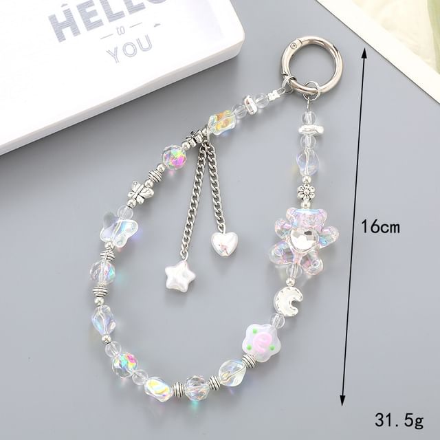 Faux Phone Bear Strap Crystal Floral Cartoon /