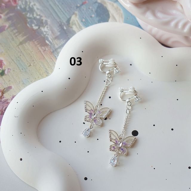 Clip / Butterfly Dangle Earring On