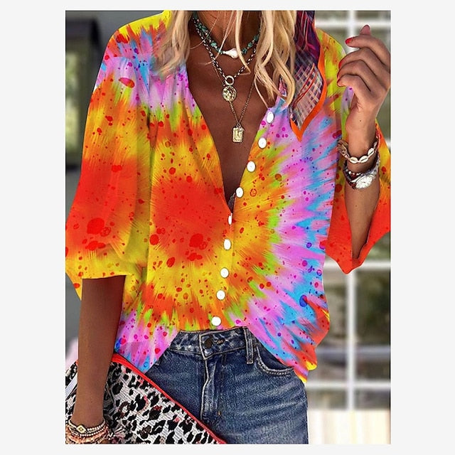 Women's Shirt Long Sleeve Button Down Blouse Daily Basic