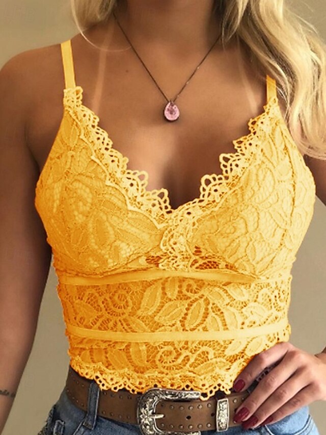 Women's Blouse Lace Tops Lace Backless Plain Modern Casual