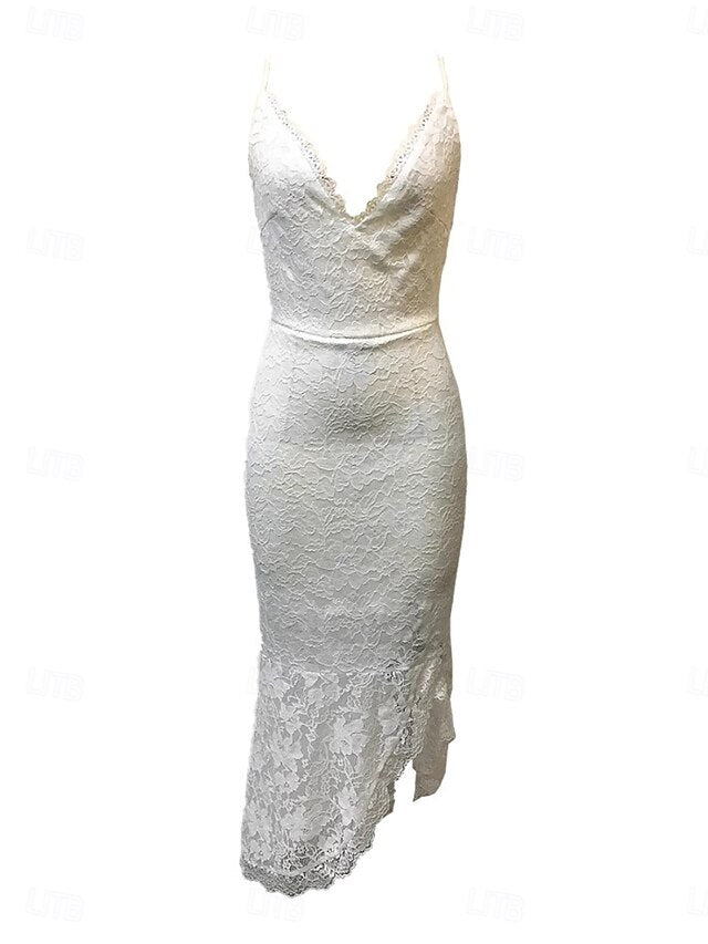 Women's Midi Dress Long Dress Maxi Dress White Dress Lace