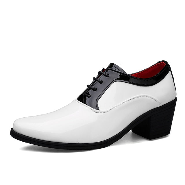 Shoes Patent Men's and Leather Faux Red White – Oxford