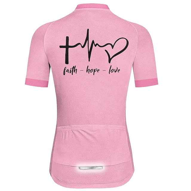 Women's Cycling Jersey Heart Graphic Funny Short Sleeve