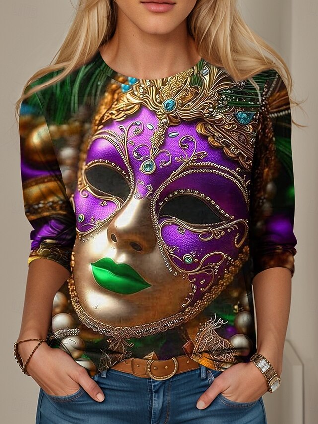Carnival Women's T Shirt Graphic Geometric Vintage Stylish