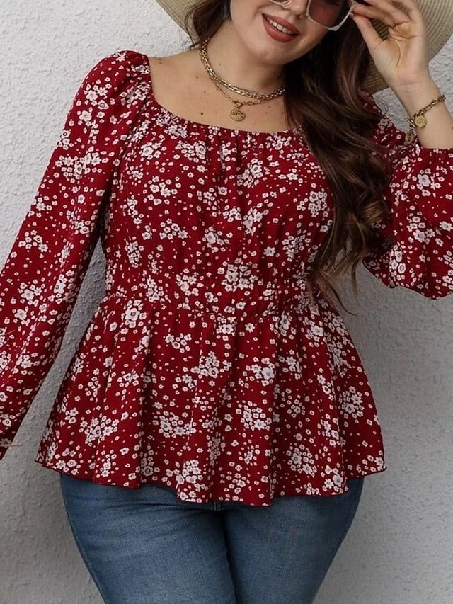 Women's Blouse Print Floral Bohemia Vacation Stylish Long
