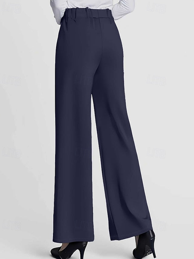 Women's Wide Leg Chinos Streetwear Casual Full Length