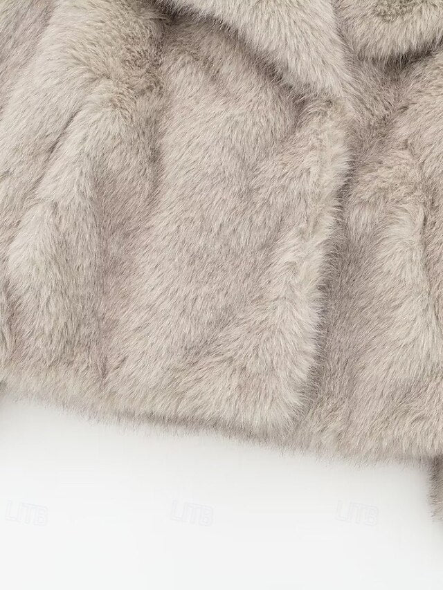 Comfortable Furs Coat Faux Women's Fur Warm Buttons
