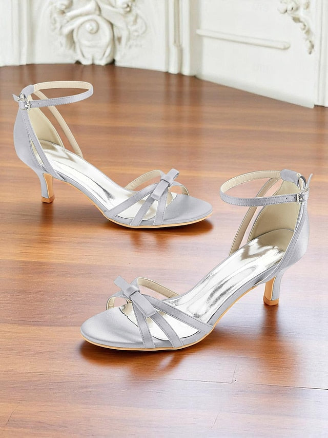 Kitten Satin Heel Vintage Women's Green 1950s Strappy