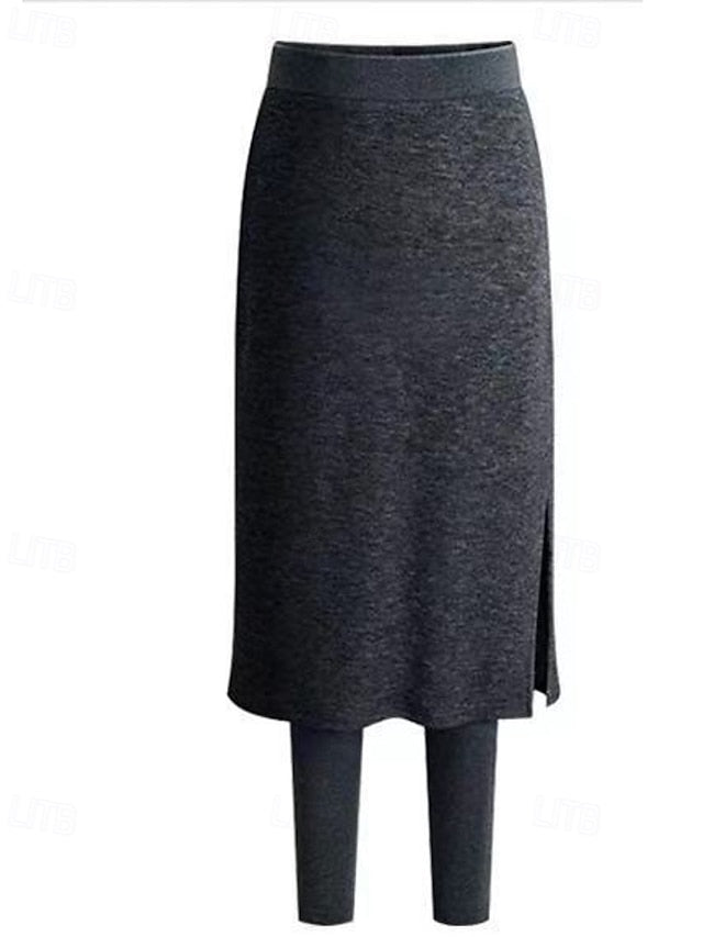 Women's Fleece Lined Leggings Fleece Pants Leggings Skort