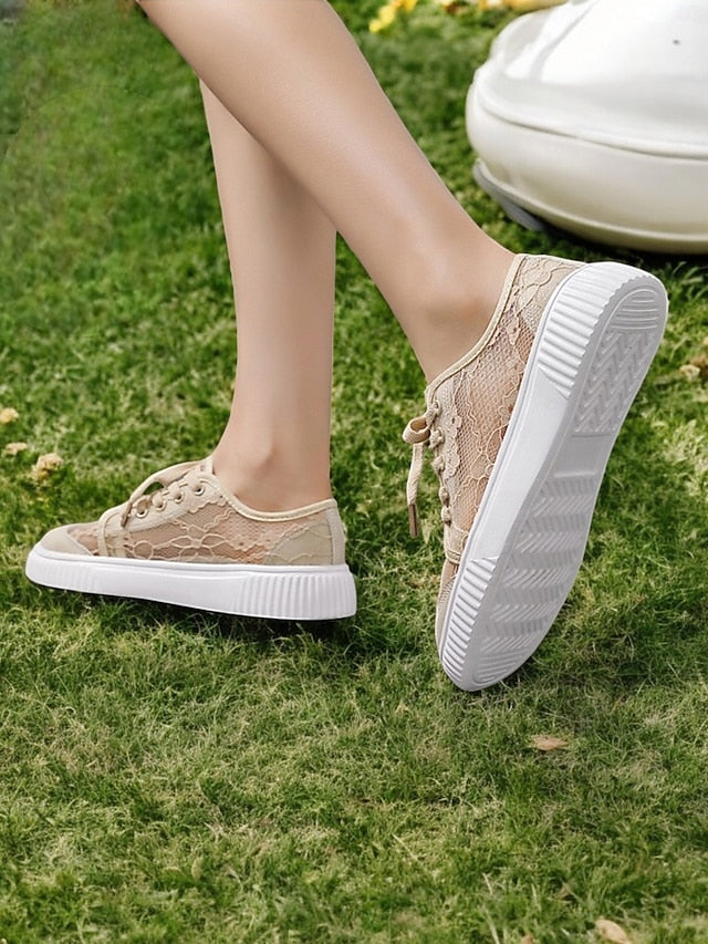 Casual Sneakers Floral Wedding Women – Shoes Lace for Bridal