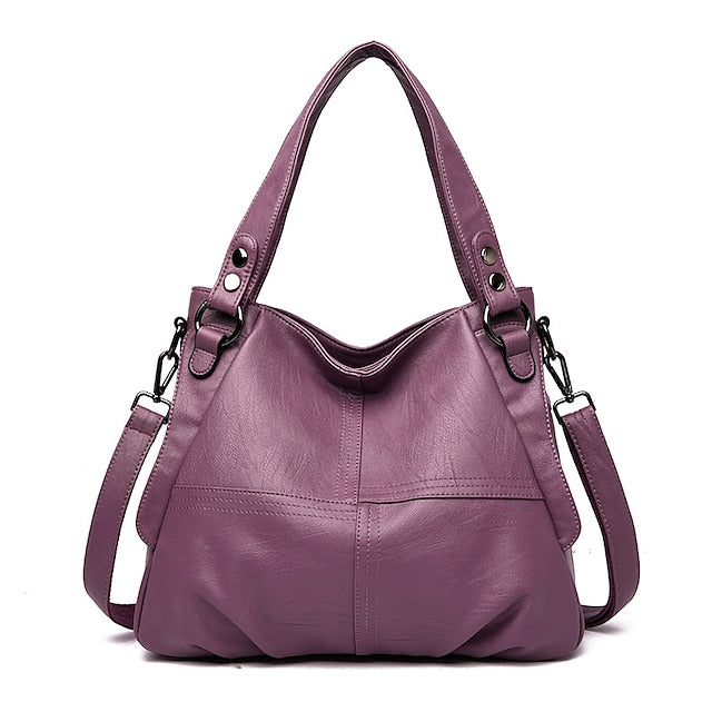 Bag Burgundy – Faux Women's Large Leather Shoulder