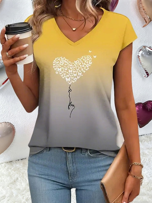 Women's T Shirt Tank Top Print Ombre Graphic Geometric