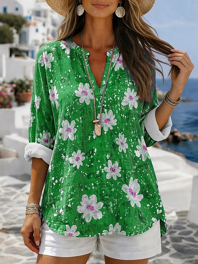 Women's Blouse Print Floral Graphic Vintage Daily Stylish