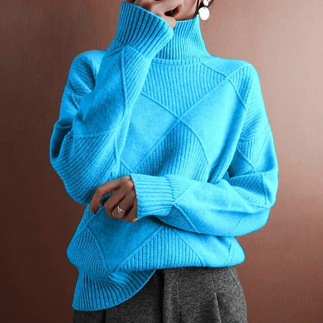 Women's Sweater Pullover Elegant Streetwear Solid Color