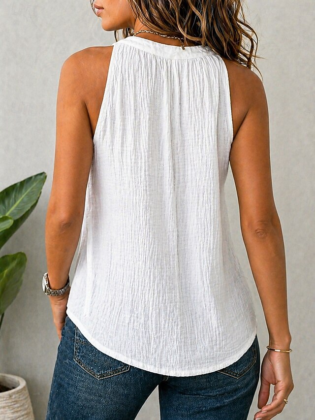 Women's 100% Cotton Ruched Solid Color Plain Stylish Casual
