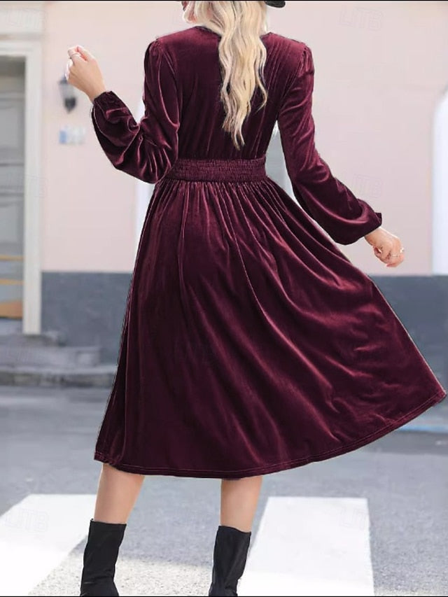 Women's Midi Dress Ruched Dress Modern Daily Outdoor Going