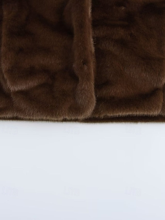 Coat Faux Warm Teddy Fur Comfortable Women's Buttons