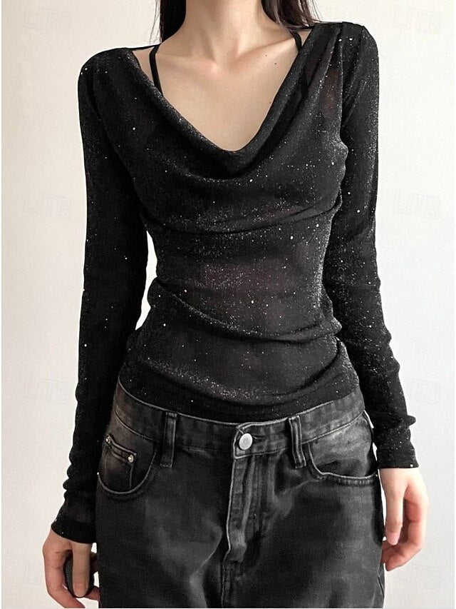 New Year Women's Shirt Elegant Stylish Casual Long Sleeve