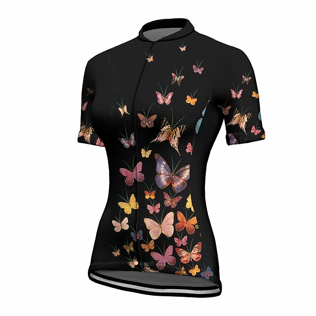 Women's Cycling Jersey Butterfly Funny Short Sleeve Bike